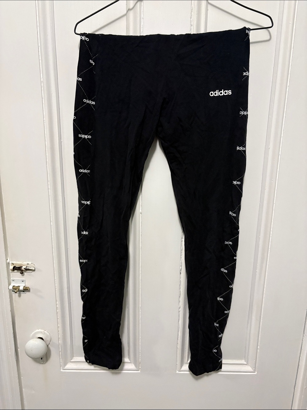 adidas Black Logo Side-Stripe Kids Leggings